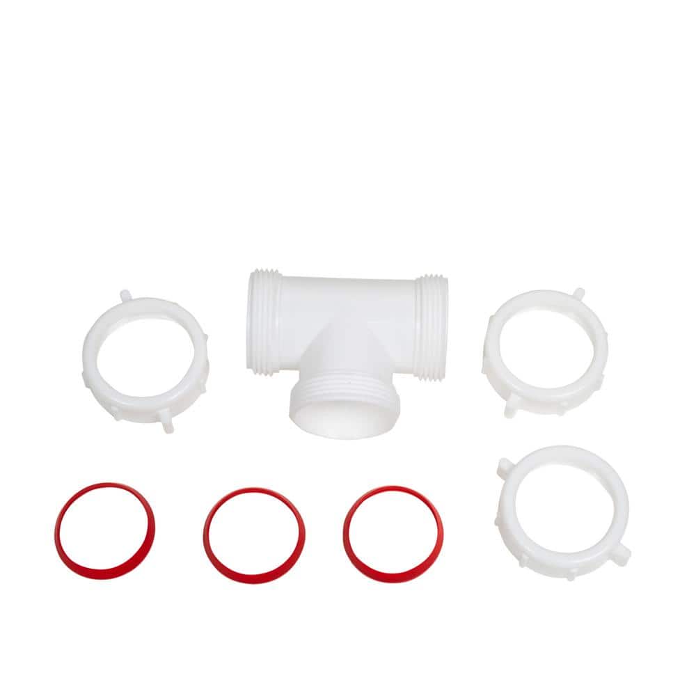 Buy 11/2 in. White Plastic Sink Drain Center SlipJoint Tee Online at
