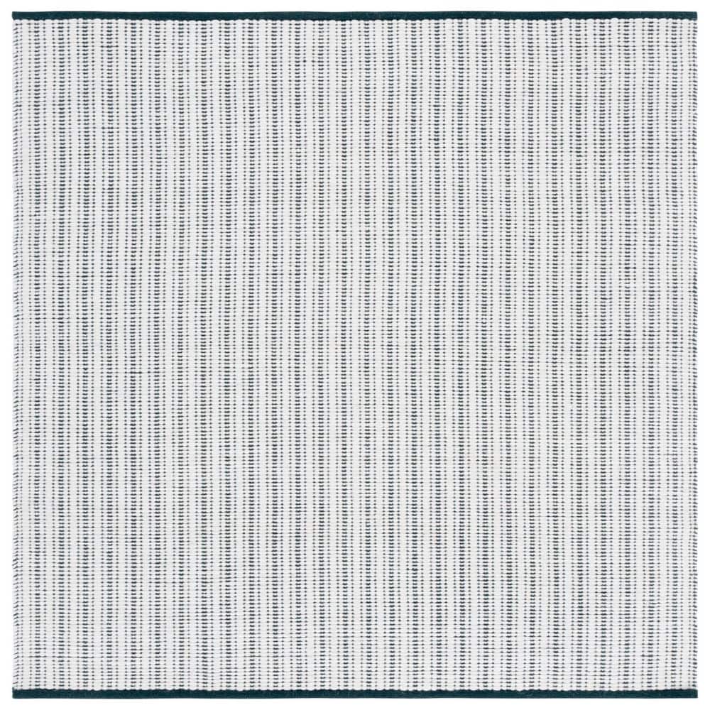 SAFAVIEH Vermont 6 ft. x 6 ft. Green/Ivory Striped Modern Square Area ...