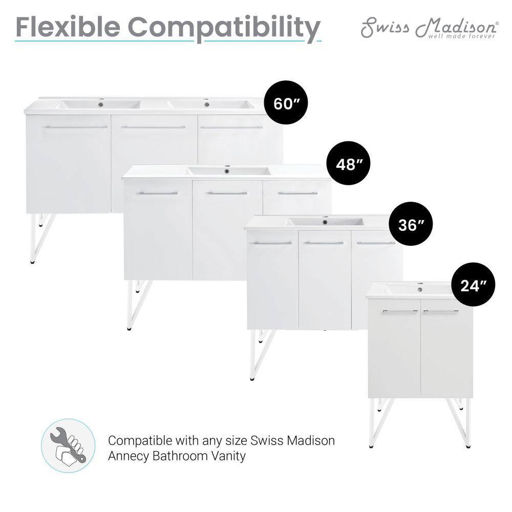 Annecy Matte White Modern Vanity Legs Set