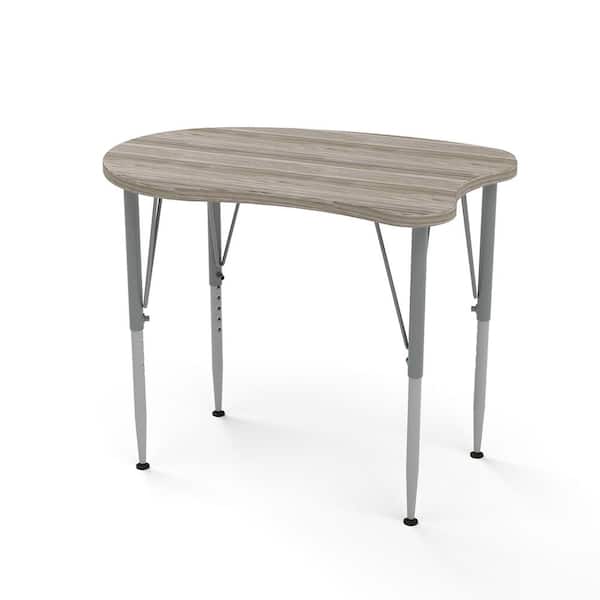 Versa Desk Curve Laminate Tall Size Height Adjustable Kids Desk Classroom Table (Shadow Elm Gray, 21-30 in. H)