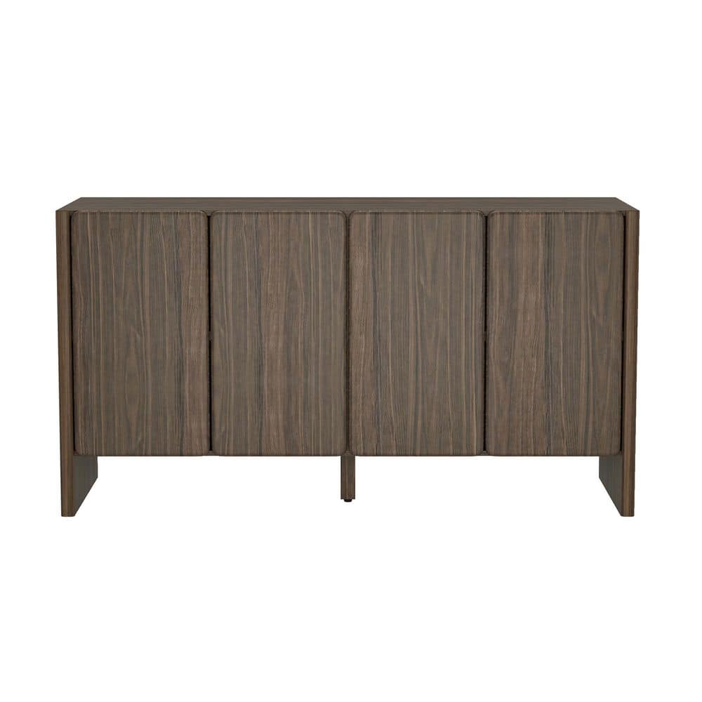 Manhattan Comfort Linda Modern Walnut Brown Composite Wood 60 in