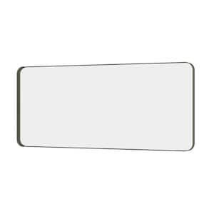 72 in. W x 32 in. H Large Rectangular Framed Wall Mounted Bathroom Vanity Mirror in Brushed Bronze