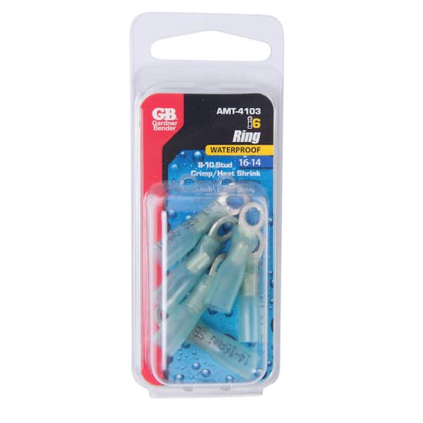 Gardner Bender 6 AWG 3/8 in. Vinyl-Insulated Ring Terminals, Blue (4-Pack)  15-096 - The Home Depot