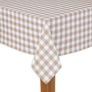Buffalo Check 52 in. x 70 in. Sand 100% Cotton Table Cloth for Any Table