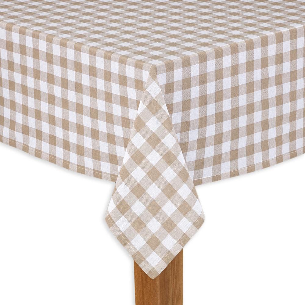 60 x 90 Inch Black & White Solino Home 100% Pure Linen Buffalo Check Tablecloth Rectangular Linen Tablecloth for Indoor and Outdoor use 