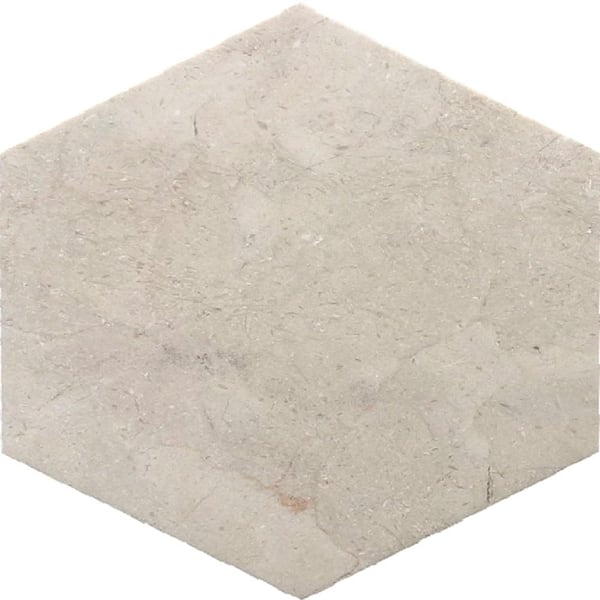 Apollo Tile Beige 10 in. Honed Hexagon Marble Floor And Wall Mosaic Tile Sample (0.59 sq.ft.)