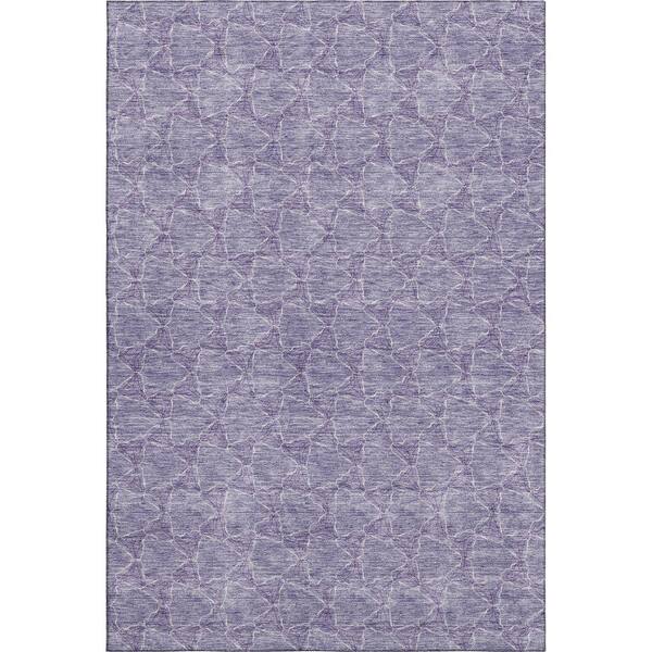 Addison Rugs Mayfield Premium Machine Washable Abstract AMF960 Lavender 3 ft. x 5 ft. Area Rug