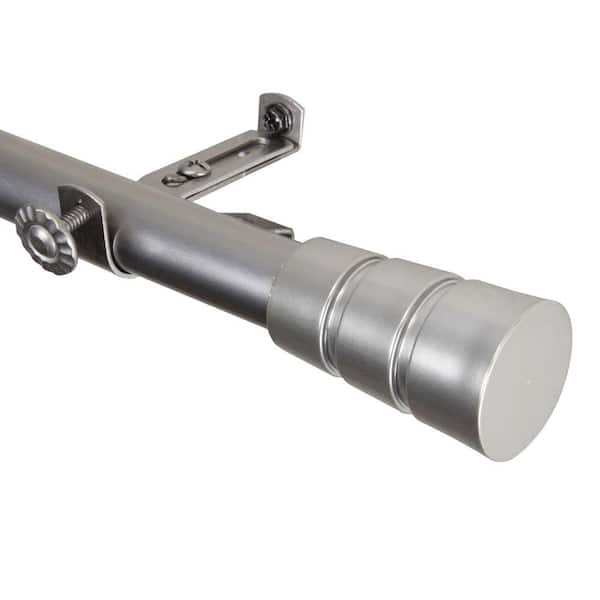 Rod Desyne 120 in. - 170 in. Satin Nickel Telescoping Single Curtain Rod Kit with Rio Finial