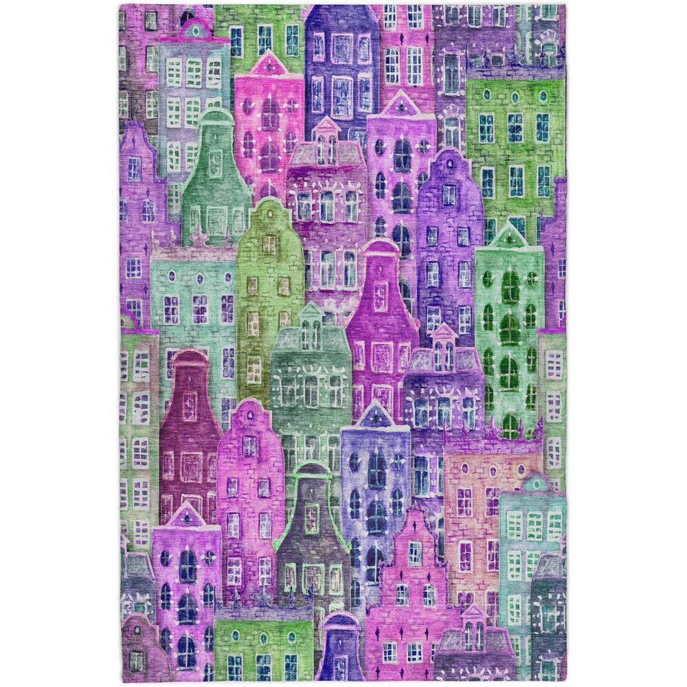 Dream Shag Premium Machine Washable Abstract ADS600 Purple 9 ft. x 12 ft. Area Rug price history on PriceWatchPro