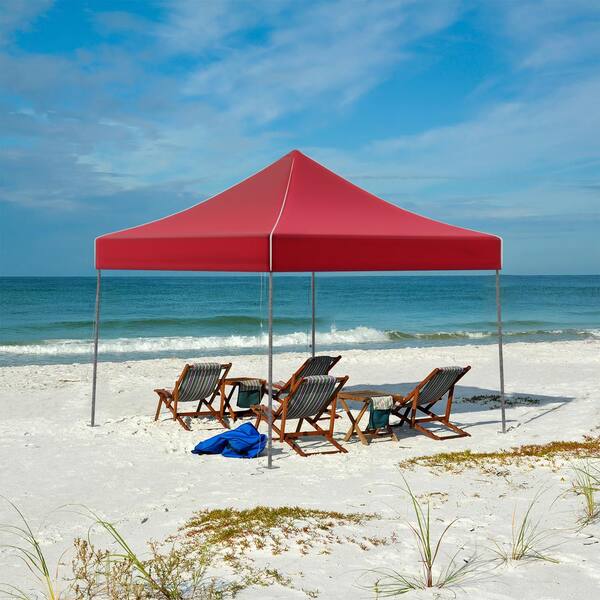 Stalwart 10 ft. x 10 ft. Red Set of 2 Water Resistant Pop Up Canopies 80 14 R 2 The Home Depot