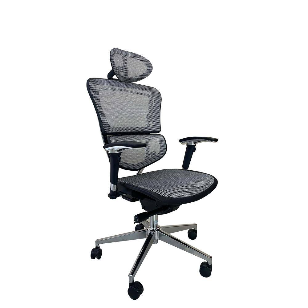 ErgoMax 52 in. Tall Gray Mesh Ergonomic Adjustable Office Chair with ...