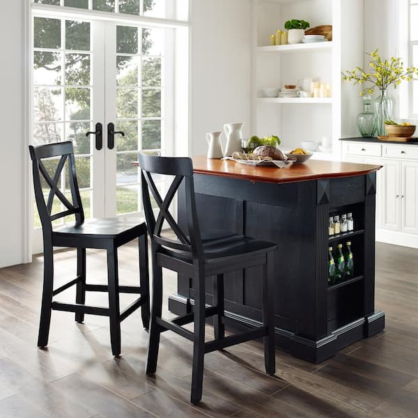 Crosley Furniture Coventry Black Drop, Kitchen Island With 4 Stools