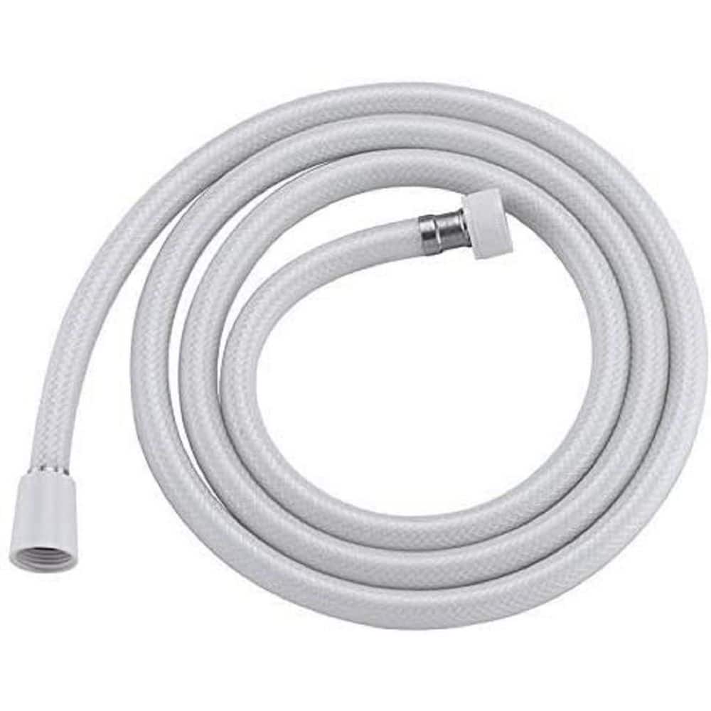 Extra Long White PVC Anti-Kink Shower Hose with Brass Core