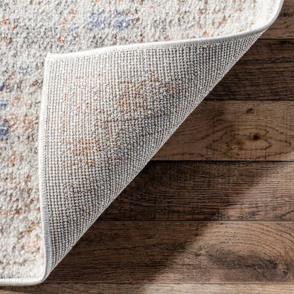 nuLOOM Jacquie Vintage Floral Silver 8 ft. x 10 ft. Area Rug