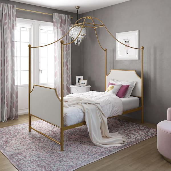 Monarch Hill Clementine Gold Canopy Twin Size Frame Bed