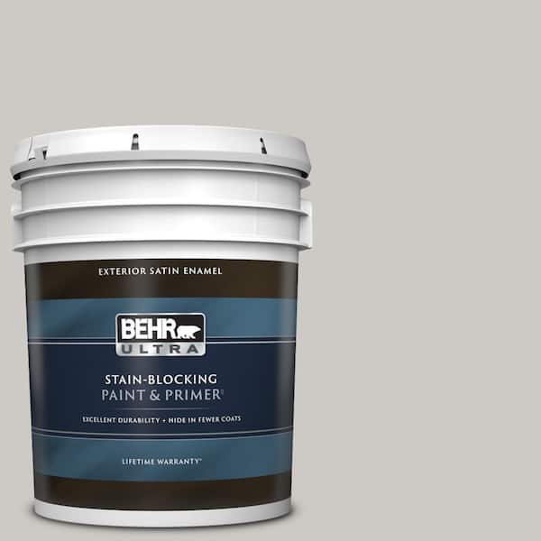 BEHR ULTRA 5 gal. #PPU26-09 Graycloth Satin Enamel Exterior Paint & Primer