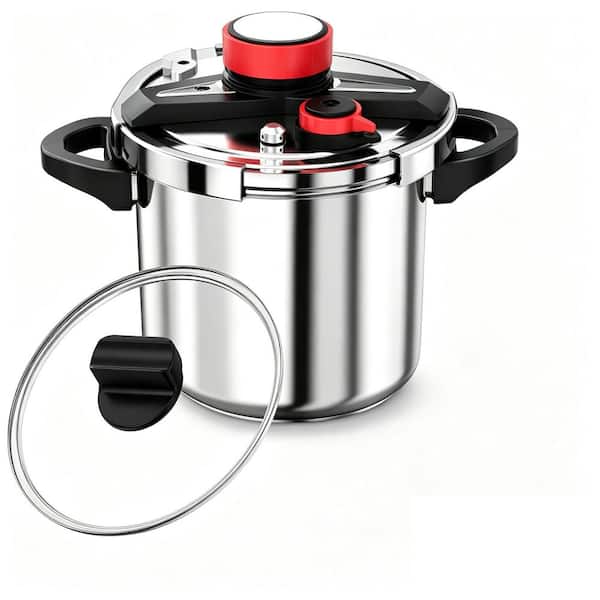 3-In-1 32 qt. Stainless Steel Explosion-Proof Pressure Cooker, One-Hand Locking, Steamer Rack Included