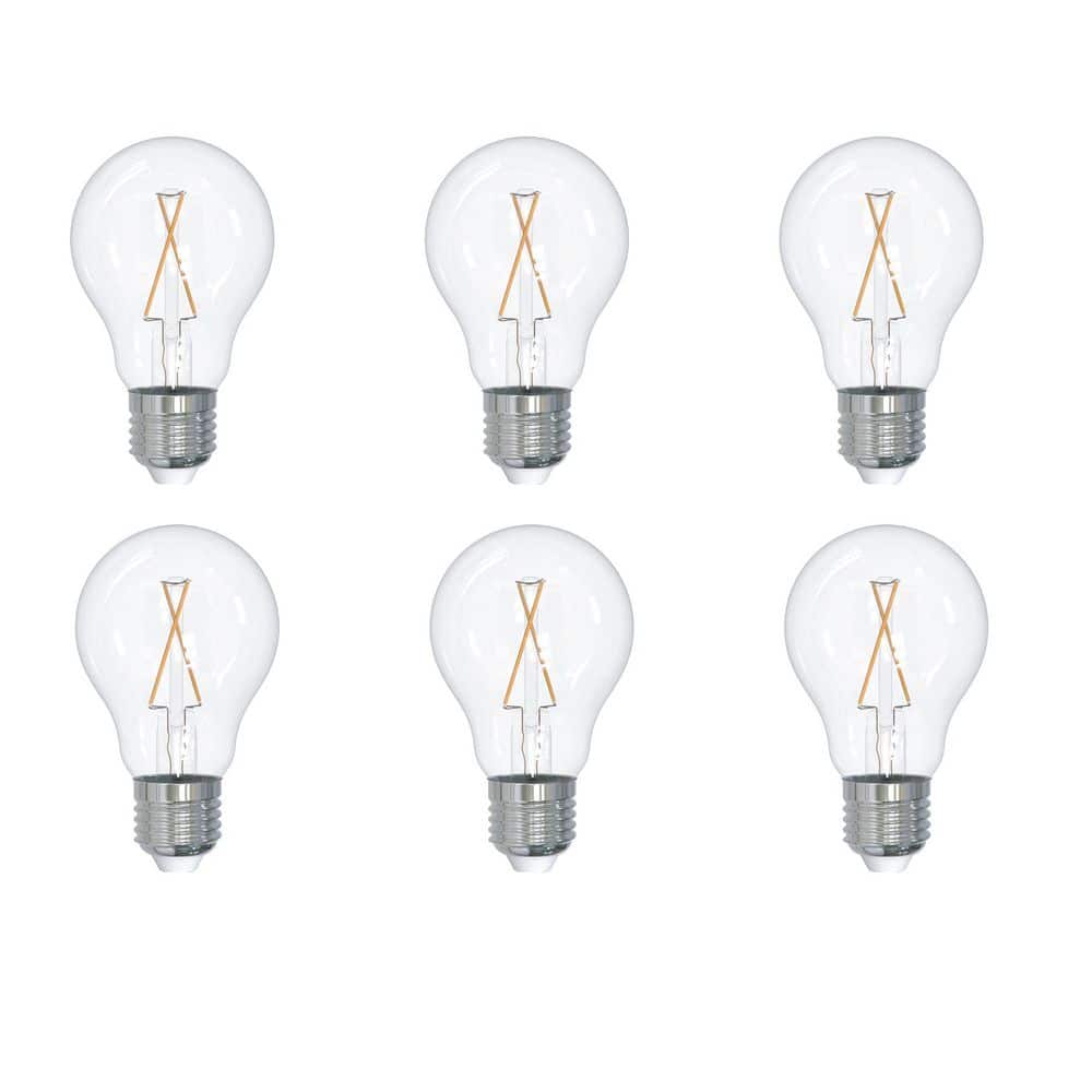 25-Watt Equivalent A19 Dimmable Clear E26 LED Light Bulb in 2700K Warm White (6-Pack) price history on PriceWatchPro