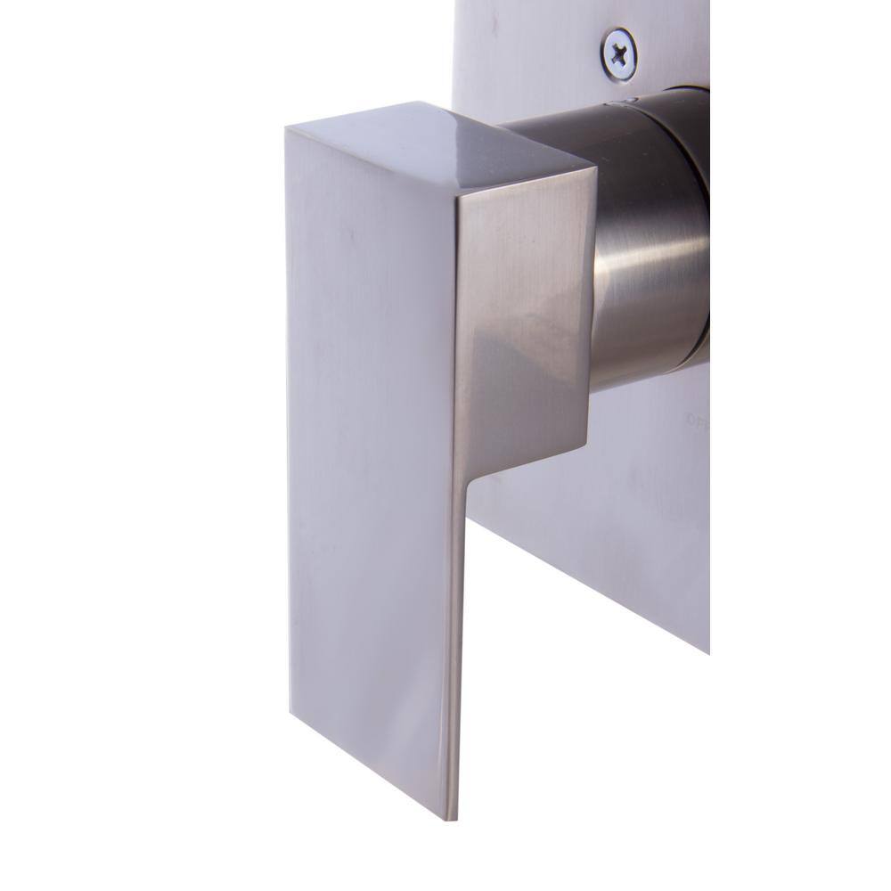 Brushed Nickel Modern Square Lever Shower Mixer