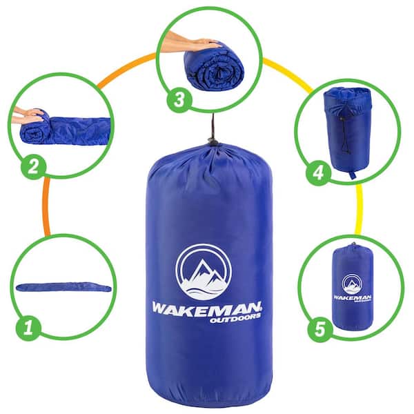 Wakeman Mummy Sleeping Bag 83 in. L x 28 in. W, Water