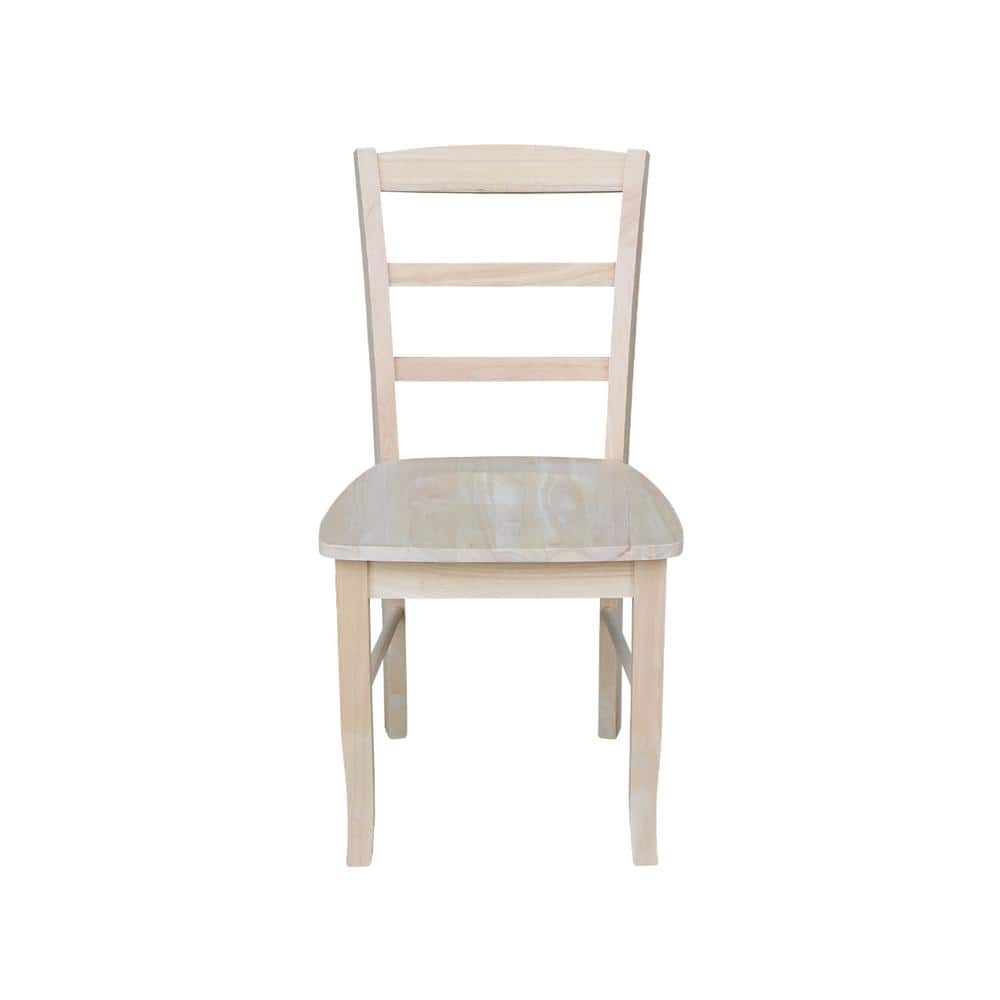 Unfinished Wood Ladderback Side Chair Set