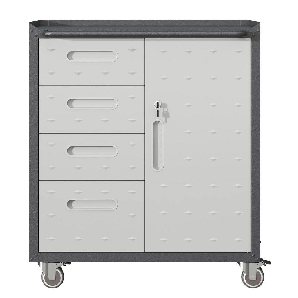16.5 in. W 1-Door 4-Drawers Black Steel Tool Cabinets for Garage, Lockable Garage Storage Cabinet, Rolling Tool Cart price history on PriceWatchPro