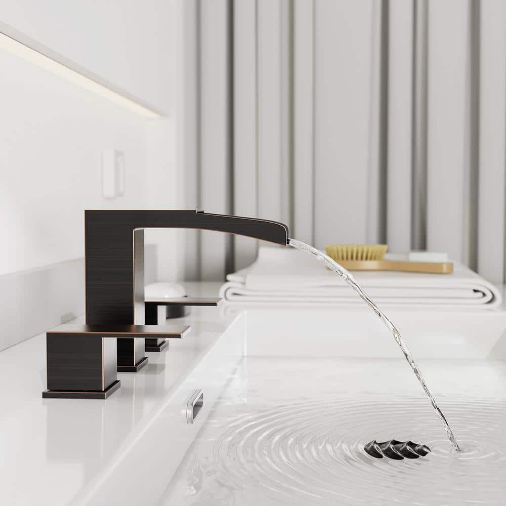 Oil Rubbed Bronze Widespread 2-Handle Bathroom Faucet