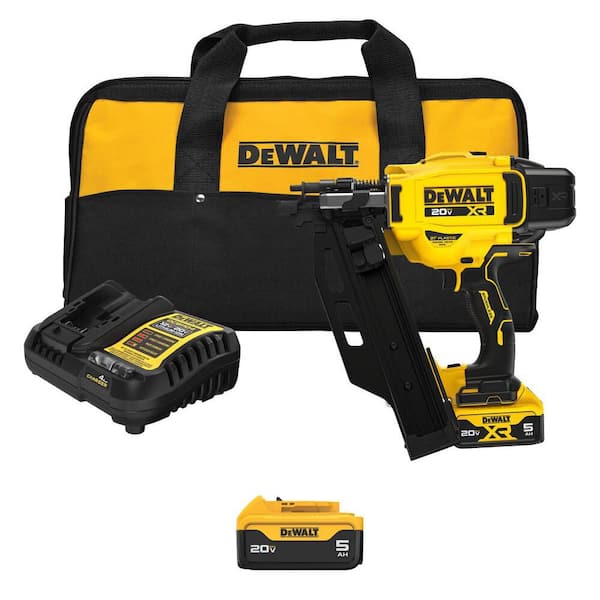 20V Lithium-Ion 3-1/2 in. 21° Cordless Framing Nailer Kit with (2) 5.0 Ah Batteries and Charger