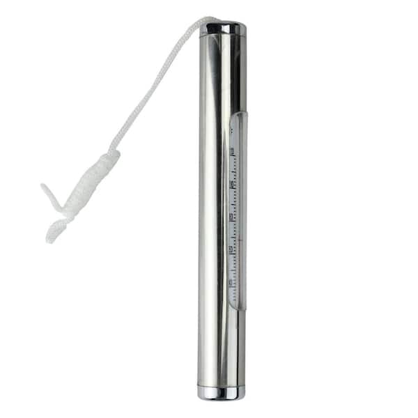 Northlight 6.75 in. Silver Metallic Round Swimming Pool Thermometer with Cord