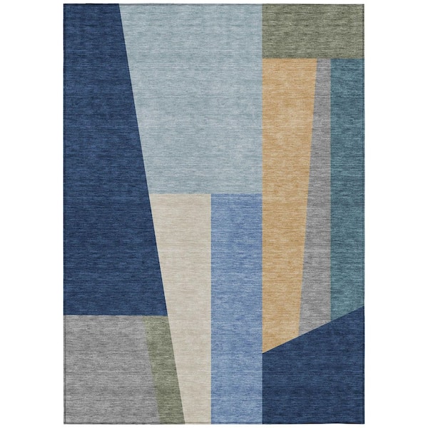 Chantille Machine Washable Indoor/Outdoor Abstract ACN2446 Navy 5 ft. x 7 ft. 6 in. Area Rug