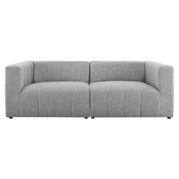 Bartlett 87 in. Light Gray Fabric 2-Seat Loveseats with No Additional Features