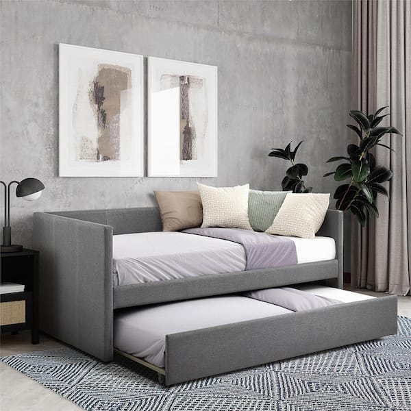 Lazzara Andes Dark Gray Twin Daybed with Trundle