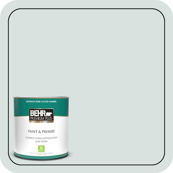 BEHR PREMIUM PLUS 1 qt. #730E-2 Sparkling Spring Semi-Gloss Enamel Low Odor Interior Paint & Primer