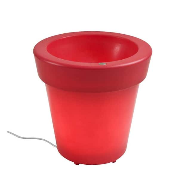 Filament Design Twist Production 20 in. Red Outdoor Lighted Planter