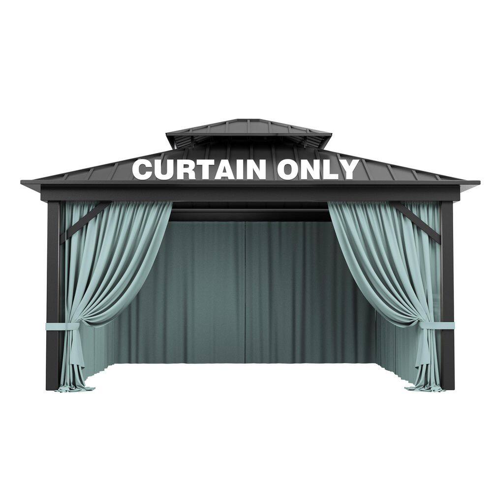 10 ft. x 13 ft. Universal Outdoor Privacy Curtains, Gazebo Curtains with Zipper Calcite Blue (4-Side Curtain Only) price history on PriceWatchPro