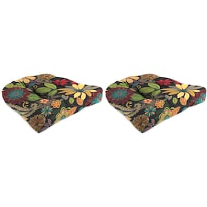 19 in. L x 19 in. W x 4 in. T Outdoor Square Wicker Seat Cushion in Gaya Pizzaz (2-Pack)