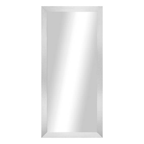 Modern Rustic (70 in. W x 33 in. H) Silver Platinum MDF Wide Rectangle Mirror
