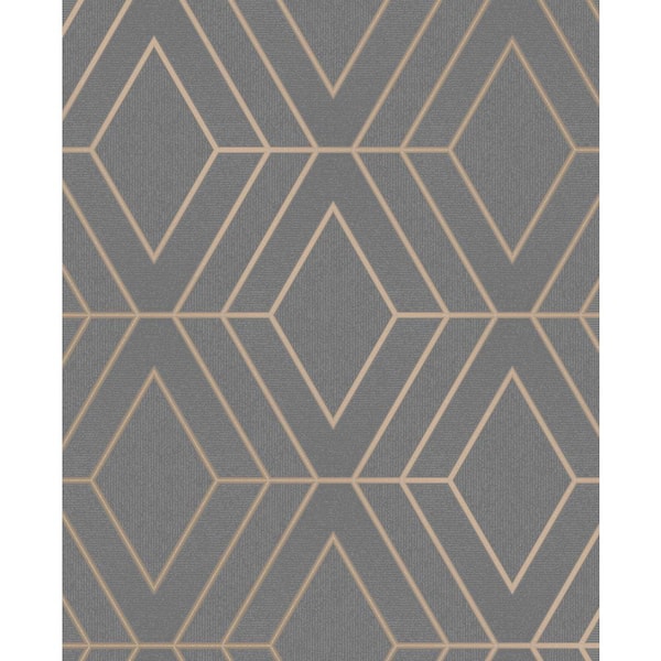 Advantage Adaline Taupe Geometric Taupe Wallpaper Sample