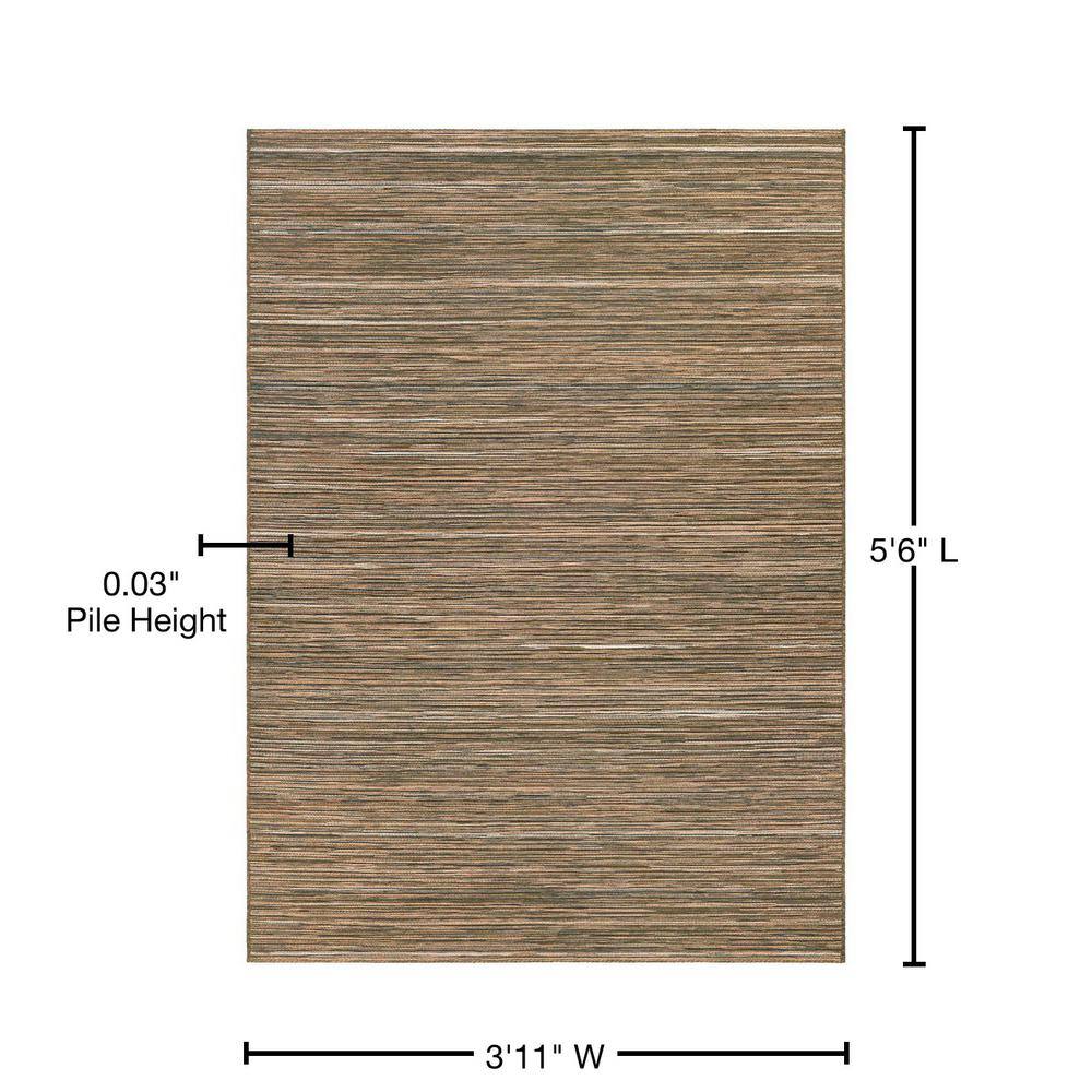 Cape Hinsdale 3'11" x 5'6" Brown-Ivory Flatwoven Wool-Blend Rug