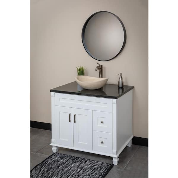 Stone Canoe Vessel Sink in Honed Beige Travertine