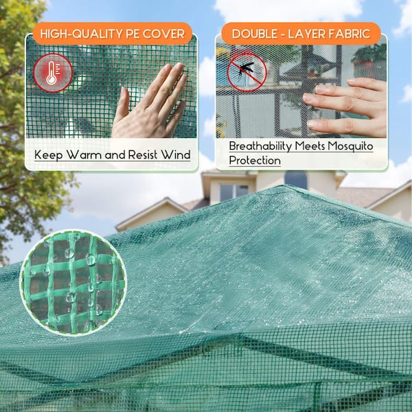 Tozey 8 ft. W x 6 ft. D Collapsible Metal Walk-In Greenhouse