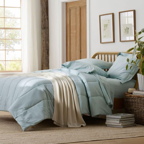 Company Cotton Garment Wash Cloud Blue Full Cotton Percale Comforter