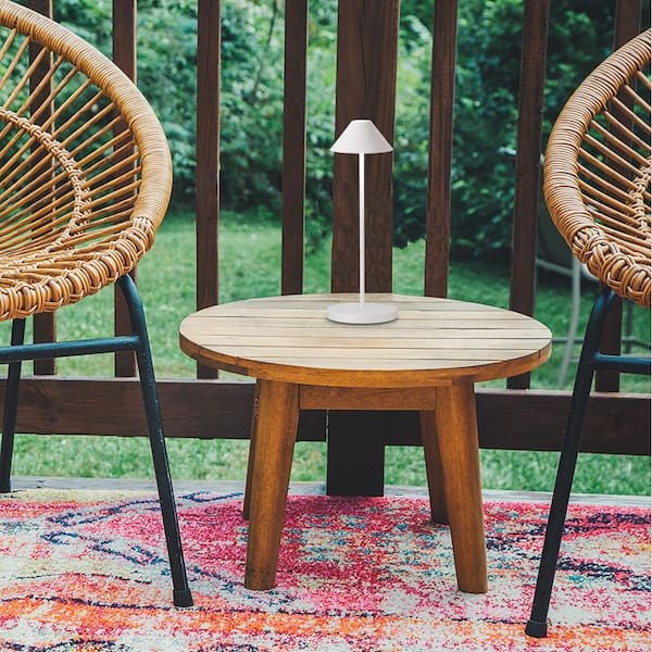 16 in. White Cordless Smart RGB Integrated LED Dimmable Waterproof Rechargeable Standard Desk Lamp for Living Room