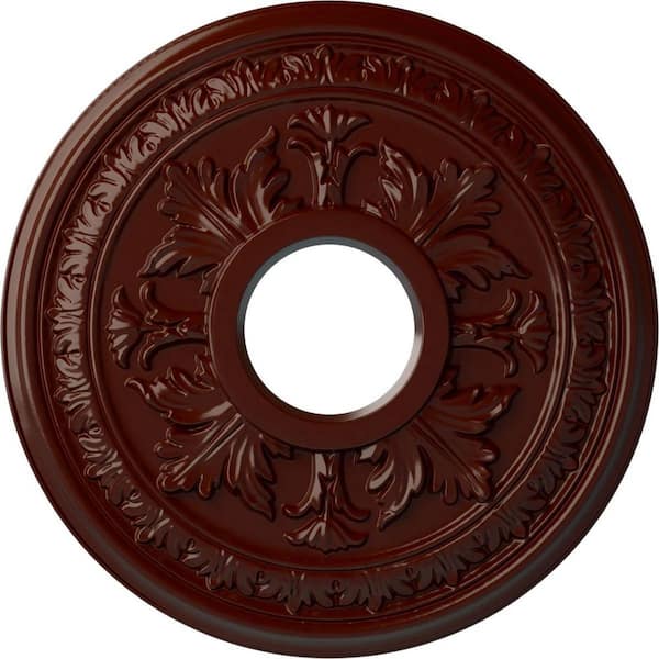 Ekena Millwork 1-1/2" x 15-3/8" x 15-3/8" Polyurethane Baltimore Ceiling Medallion, Brushed Mahogany