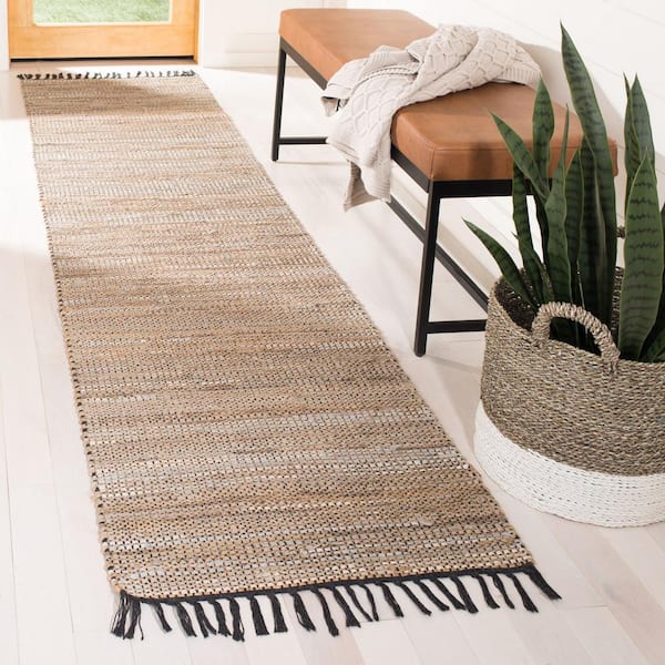Vintage Leather Beige 2 ft. x 6 ft. Solid Speckled Gradient Runner Rug