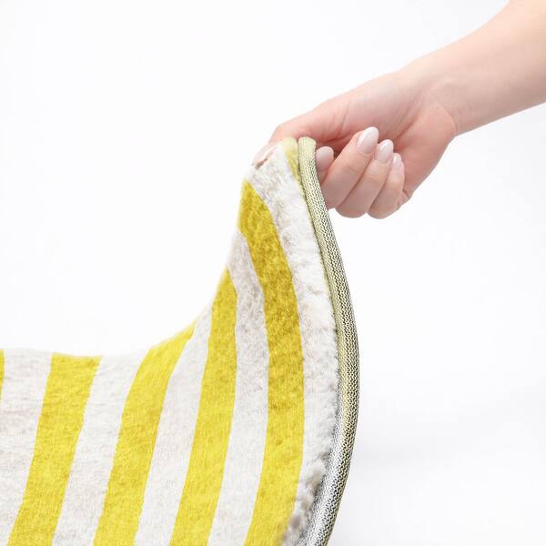 Dream Shag Premium Machine Washable Abstract ADS528 Yellow 8 ft. x 10 ft. Area Rug