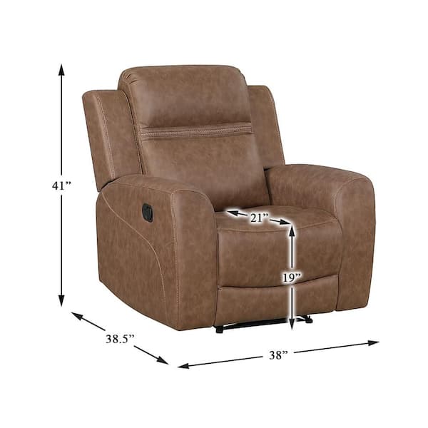 Lazzara Thorne Brown Microfiber Manual Recliner 8347BRW-1 - The