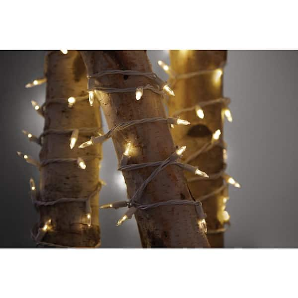 Home Accents Holiday 100-Count Warm White LED Lights with White Wire  22RT222335WWW - The Home Depot