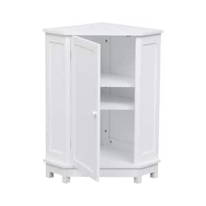 24.72 in. W x 17.52 in. D x 31.50 in. H Linen Cabinet with Adjustable Shelf Modern Style MDF Board in White