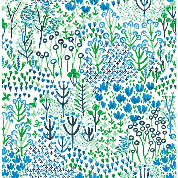 A-Street Prints Chilton Blue Wildflowers Wallpaper